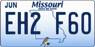 MO license plate EH2F6O