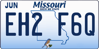 MO license plate EH2F6Q