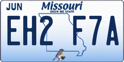 MO license plate EH2F7A