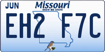 MO license plate EH2F7C