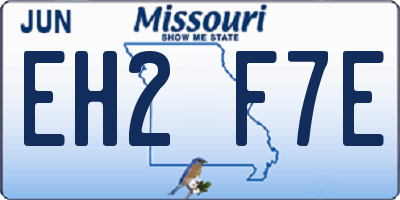 MO license plate EH2F7E