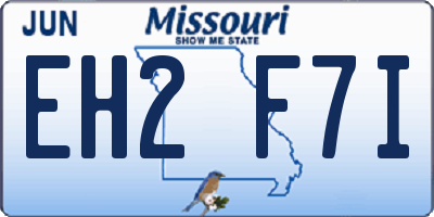 MO license plate EH2F7I