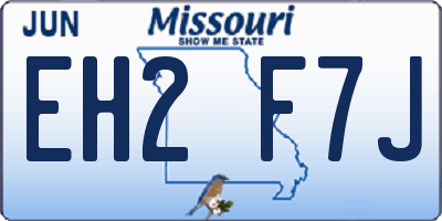 MO license plate EH2F7J