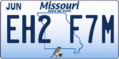 MO license plate EH2F7M