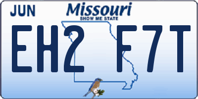 MO license plate EH2F7T