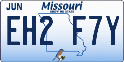 MO license plate EH2F7Y
