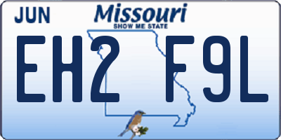 MO license plate EH2F9L