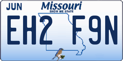 MO license plate EH2F9N