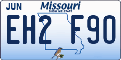 MO license plate EH2F9O