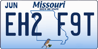 MO license plate EH2F9T