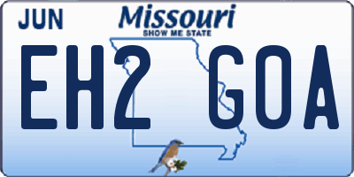 MO license plate EH2G0A