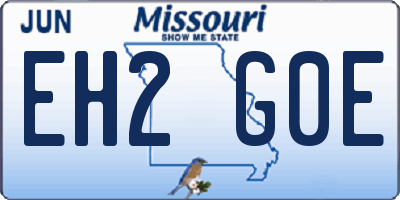 MO license plate EH2G0E