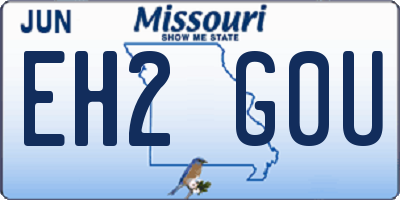 MO license plate EH2G0U
