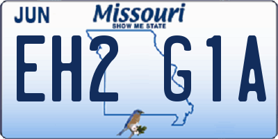 MO license plate EH2G1A