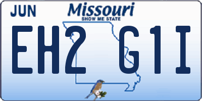 MO license plate EH2G1I