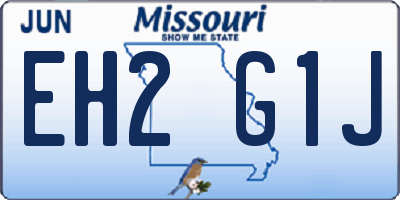 MO license plate EH2G1J