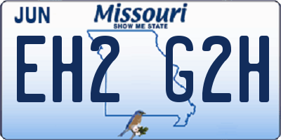 MO license plate EH2G2H