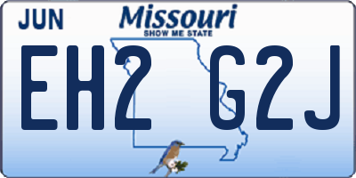 MO license plate EH2G2J
