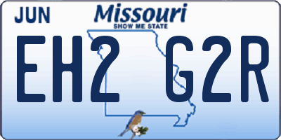 MO license plate EH2G2R