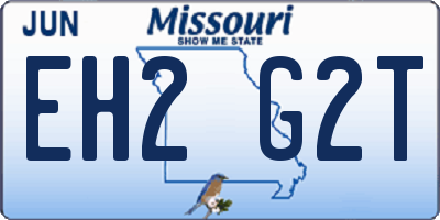 MO license plate EH2G2T