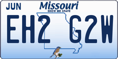 MO license plate EH2G2W