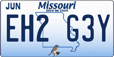 MO license plate EH2G3Y