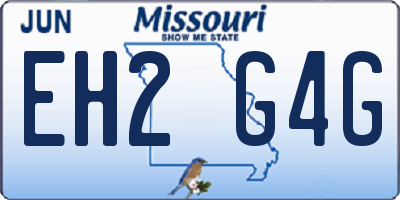 MO license plate EH2G4G