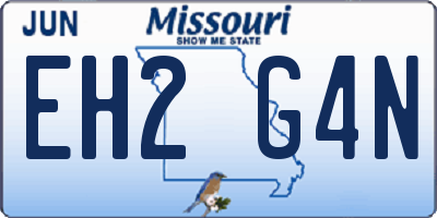 MO license plate EH2G4N
