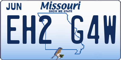 MO license plate EH2G4W