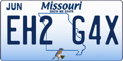 MO license plate EH2G4X