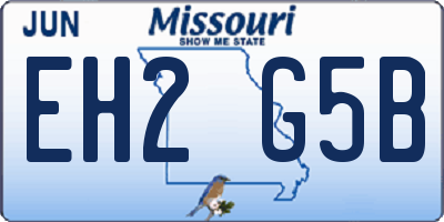 MO license plate EH2G5B