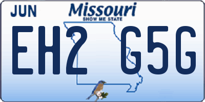 MO license plate EH2G5G