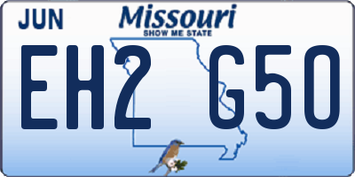 MO license plate EH2G5O