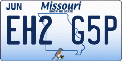 MO license plate EH2G5P