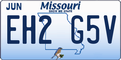 MO license plate EH2G5V
