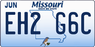 MO license plate EH2G6C