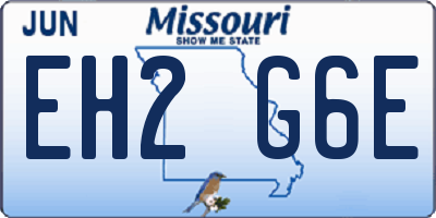MO license plate EH2G6E