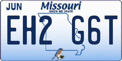 MO license plate EH2G6T