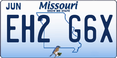 MO license plate EH2G6X
