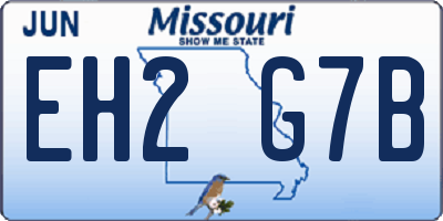 MO license plate EH2G7B