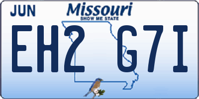 MO license plate EH2G7I