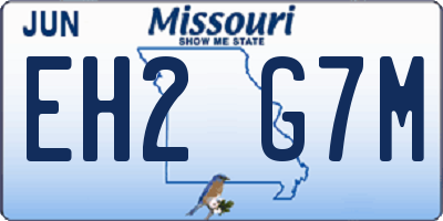 MO license plate EH2G7M