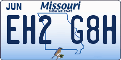 MO license plate EH2G8H