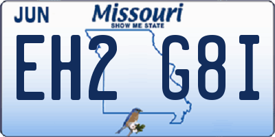 MO license plate EH2G8I