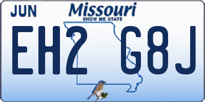 MO license plate EH2G8J