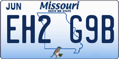 MO license plate EH2G9B