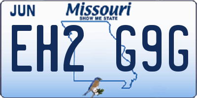 MO license plate EH2G9G
