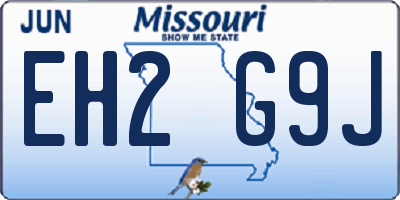 MO license plate EH2G9J