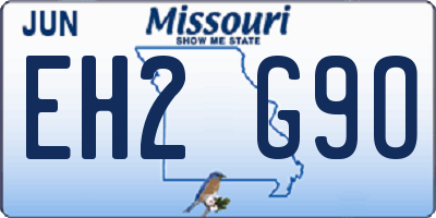 MO license plate EH2G9O