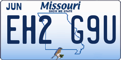 MO license plate EH2G9U